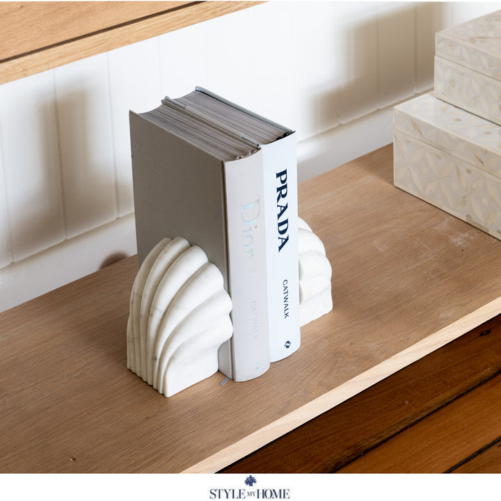 Shell Solid Marble Bookends