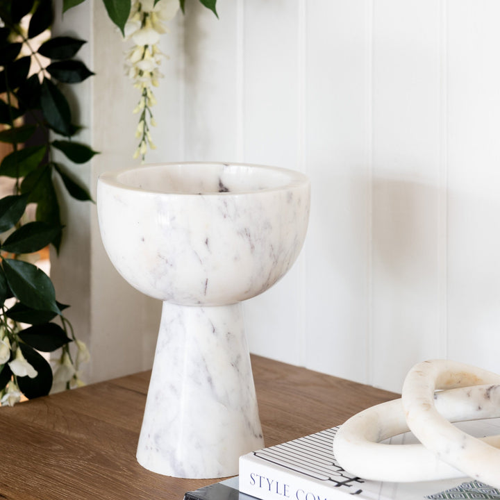 Marble Bowl On Stand Solid Marble Bowl