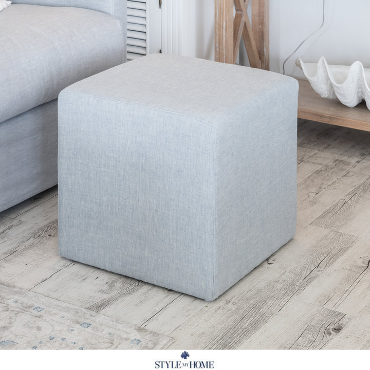 Justine Upholstered Cube Ottoman