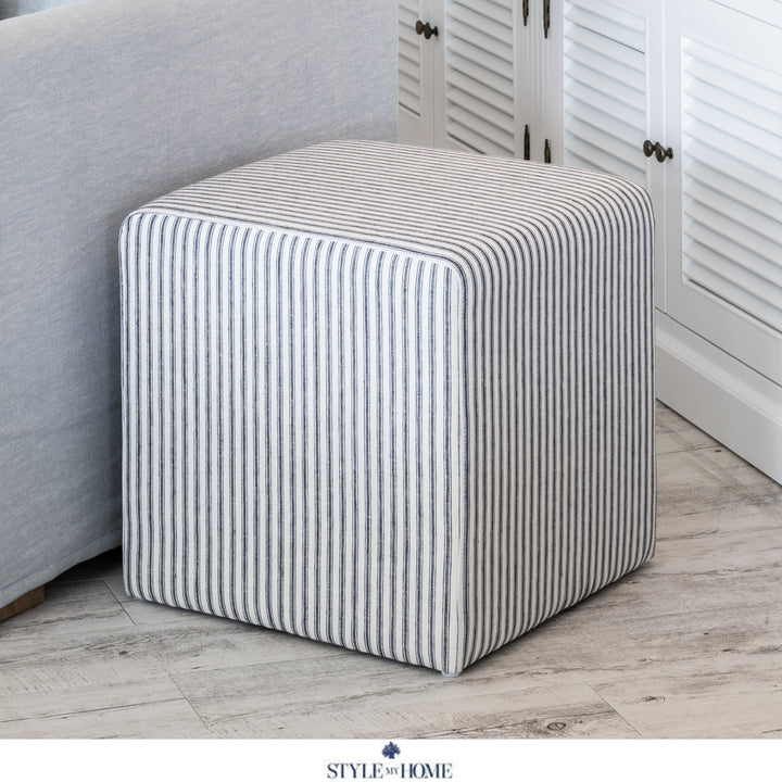 Justine Upholstered Cube Ottoman