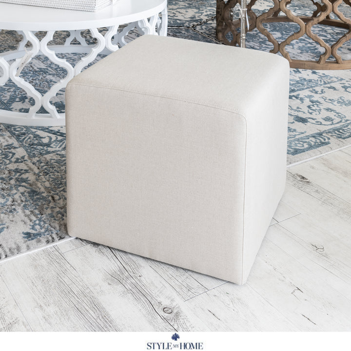 Justine Upholstered Cube Ottoman