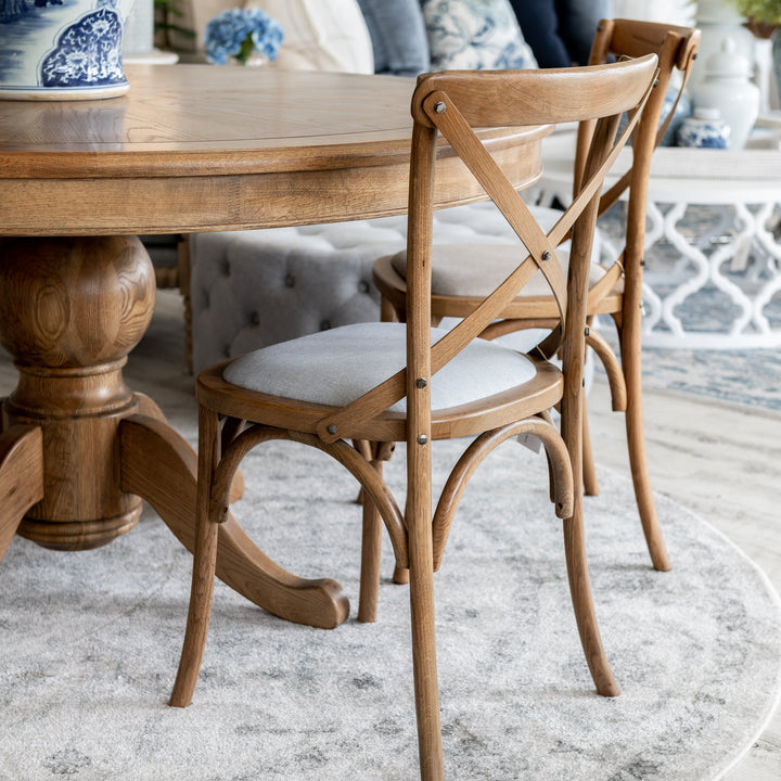 Carter Cross-back Chair With Linen Seat