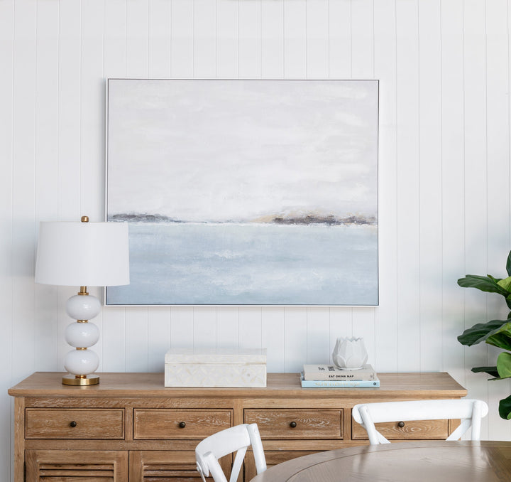 Peninsula Glimpses Canvas In White Frame