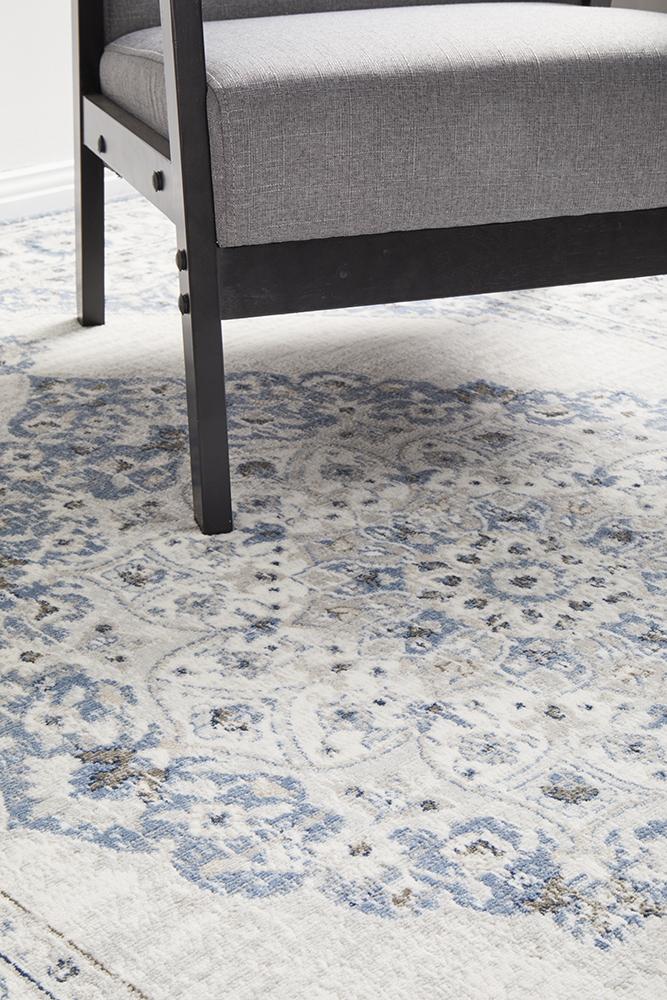 Manhattan Transitional Rug Blue