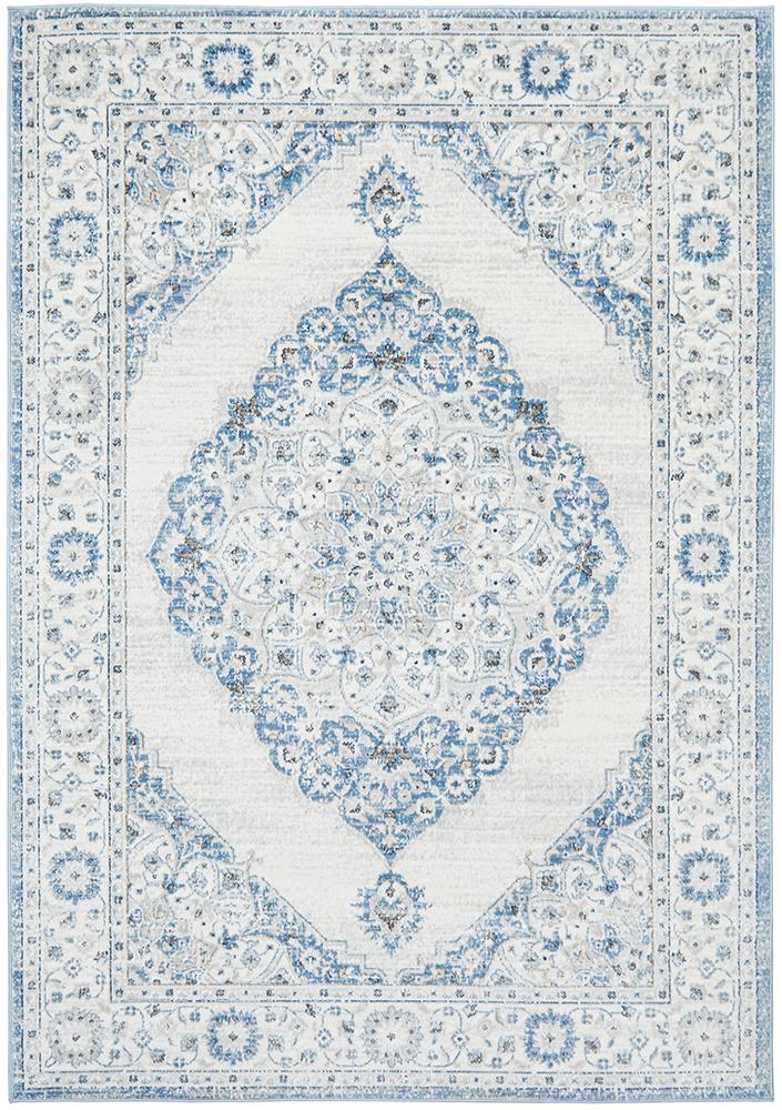 Manhattan Transitional Rug Blue