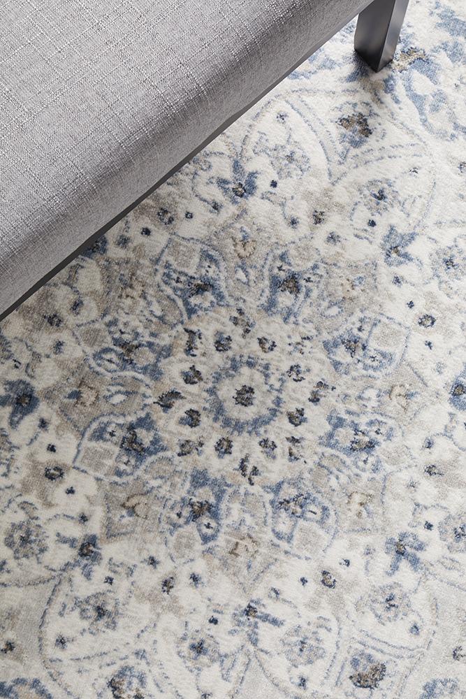 Manhattan Transitional Rug Blue