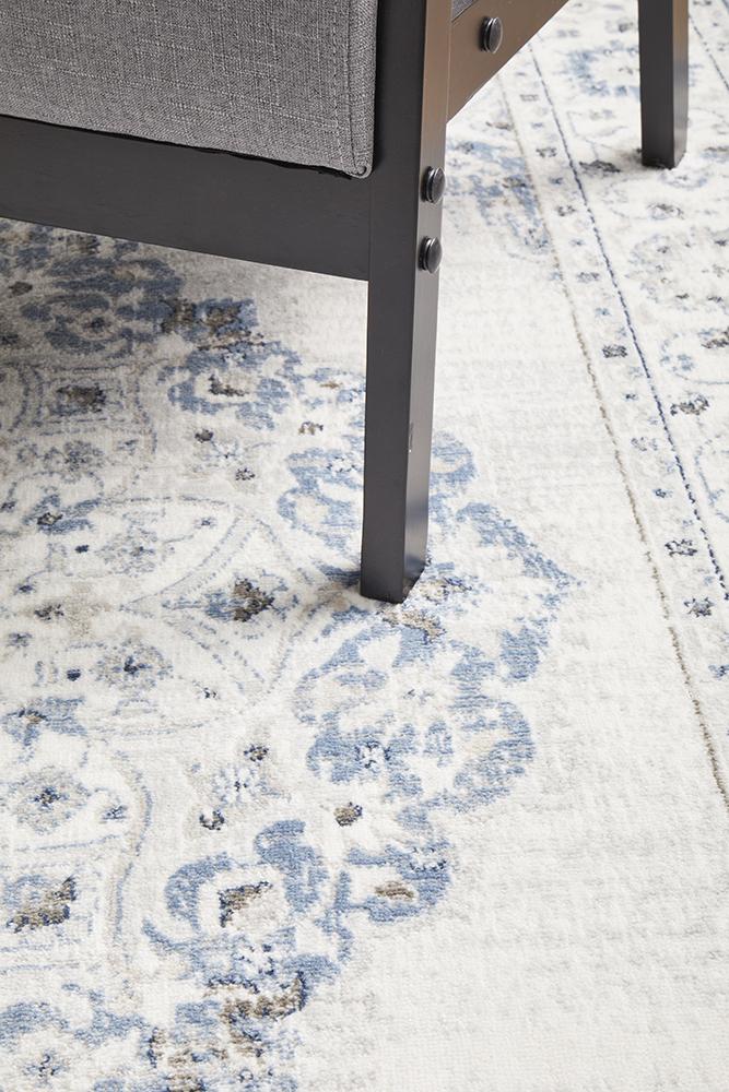 Manhattan Transitional Rug Blue