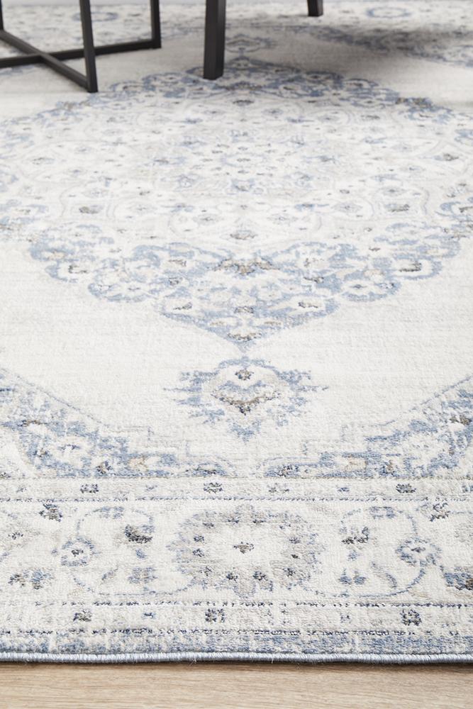 Manhattan Transitional Rug Blue