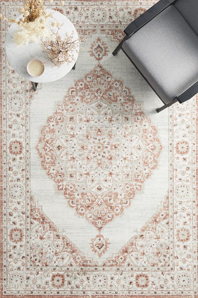 Manhattan Transitional Rug Peach