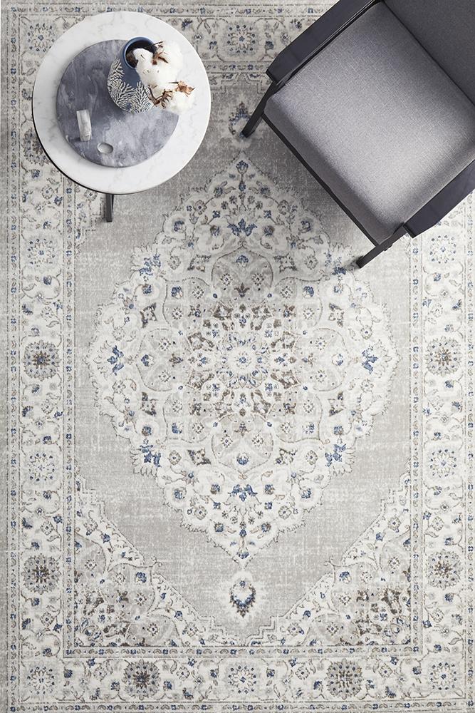 Manhattan Transitional Rug Silver