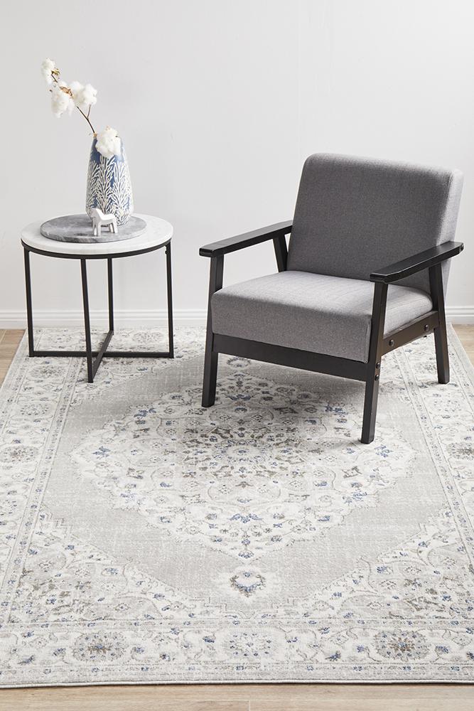 Manhattan Transitional Rug Silver