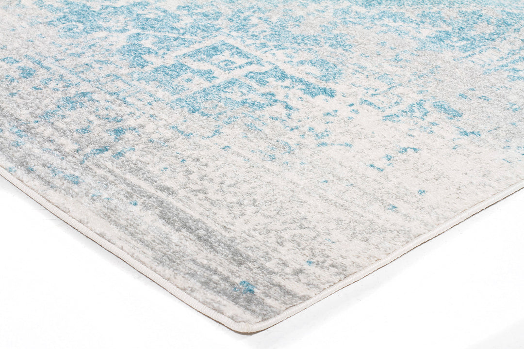 Glacier White Blue Transitional Rug