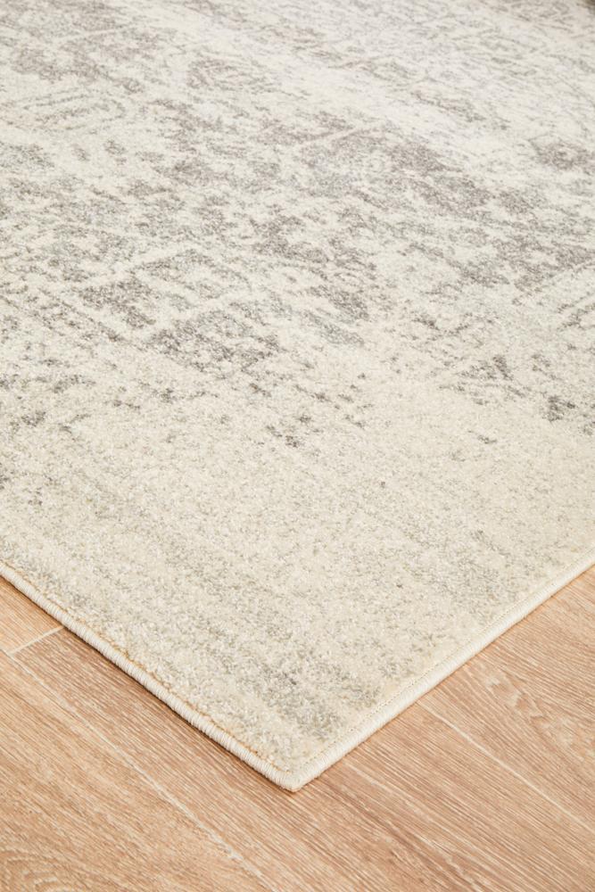 Dream White Silver Transitional Rug