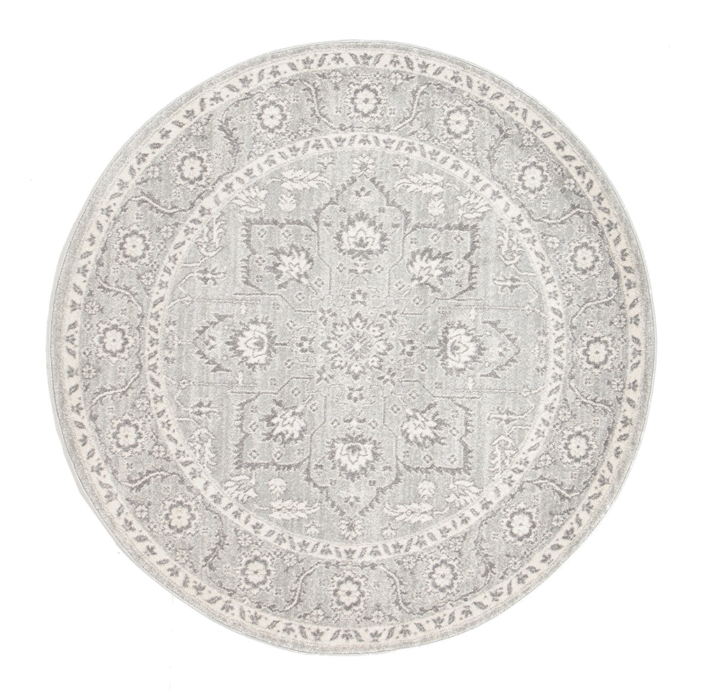 Silver Flower Transitional Rug