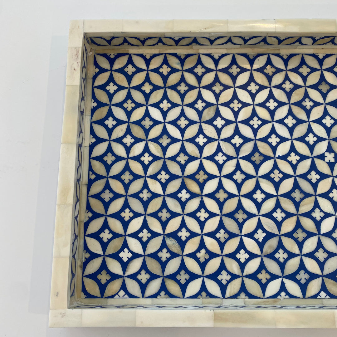 Diamond Bone Inlay Rectangular Tray