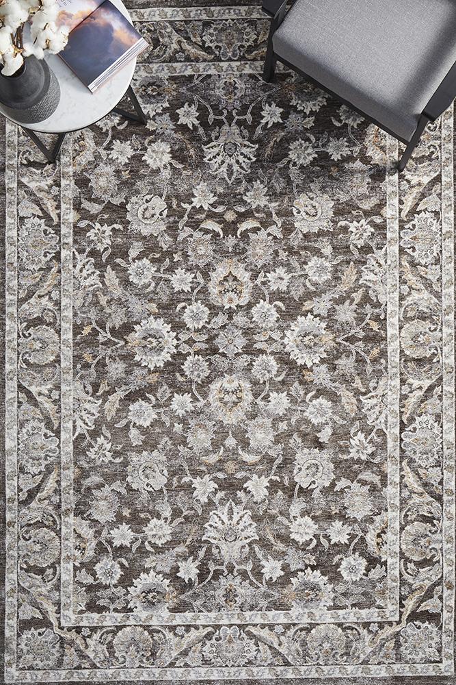 Charming Motif Grey Rug