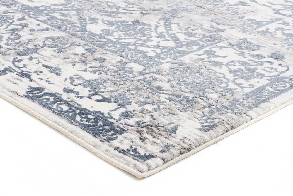 Yasmin Distressed Transitional Rug White Blue Grey