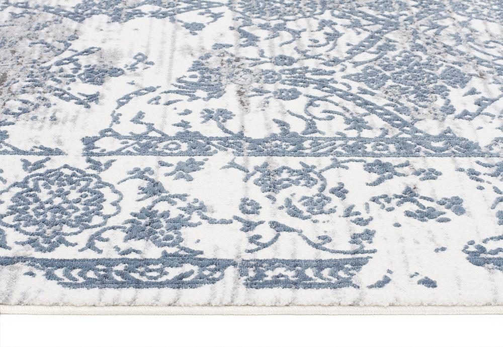 Yasmin Distressed Transitional Rug White Blue Grey