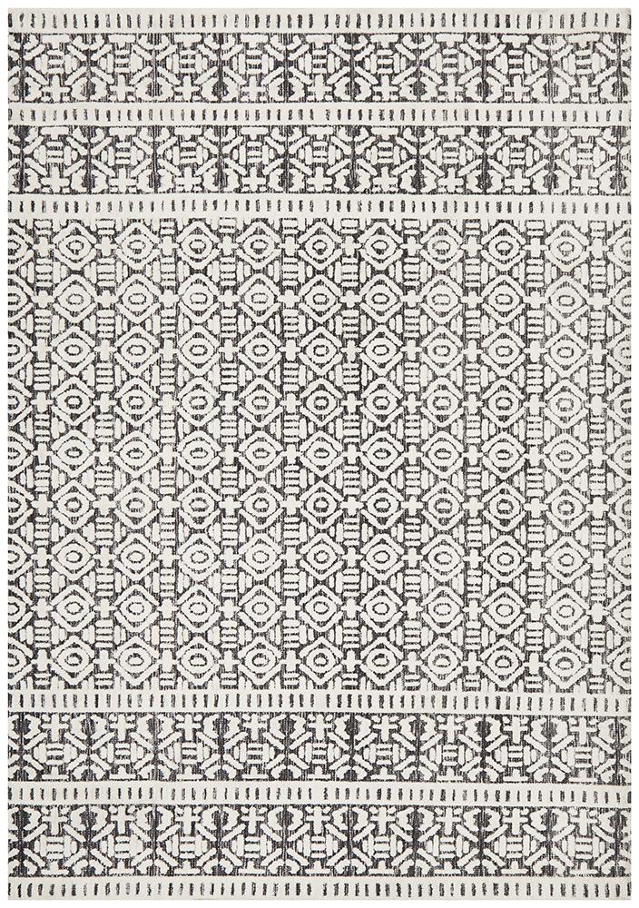 Adonis Ivory Black Rug