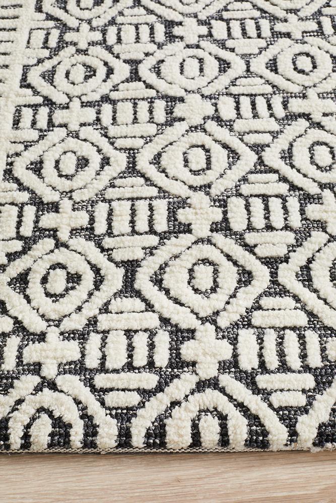 Adonis Ivory Black Rug