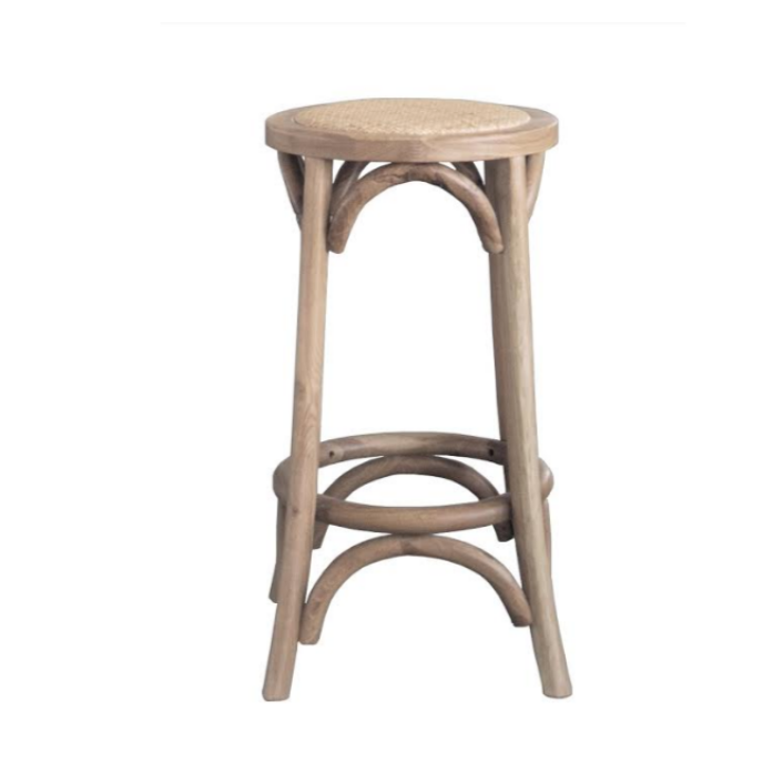 'David' Round Stool Hamptons classic, solid oak, backless stool