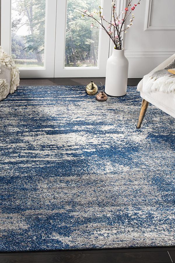 Casandra Dunescape Modern Blue Grey Rug