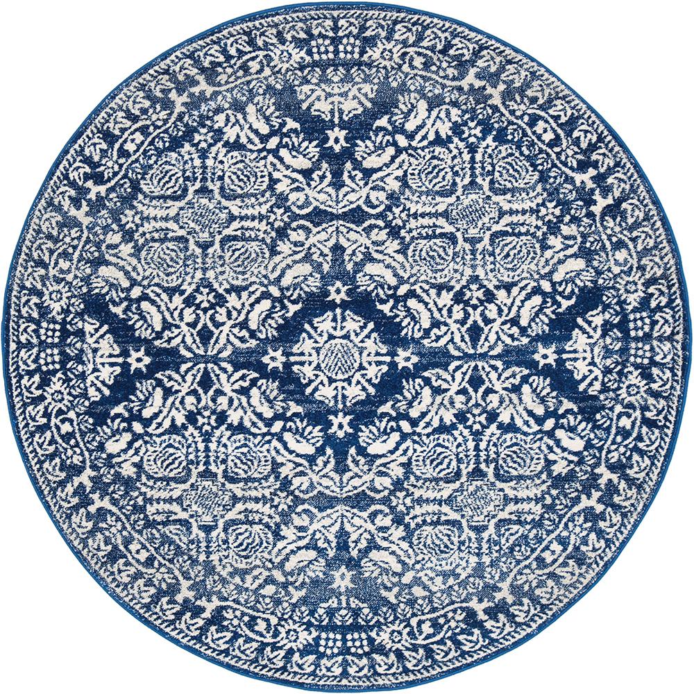 Gwyneth Stunning Transitional Navy Round Rug