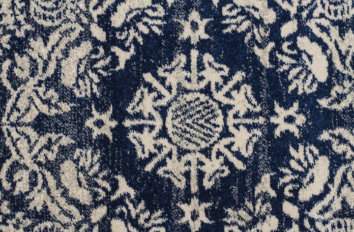 Gwyneth Stunning Transitional Navy Round Rug