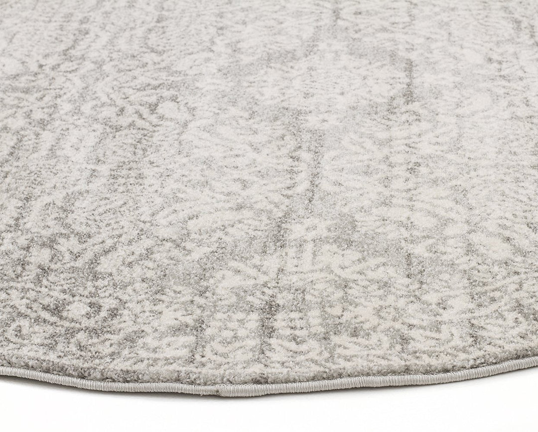 Gwyneth Stunning Transitional Silver Round Rug