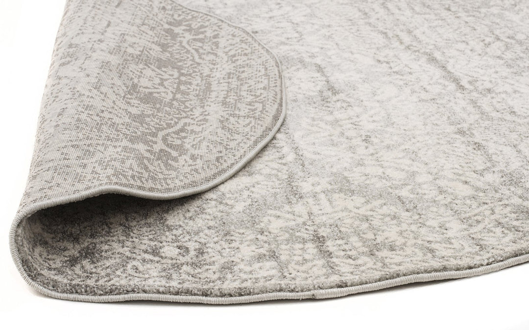 Gwyneth Stunning Transitional Silver Round Rug