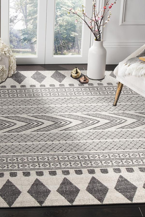 Adani Modern Tribal Design Grey Rug