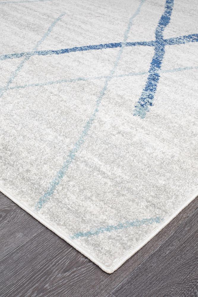 Oasis Noah White Blue Contemporary Rug