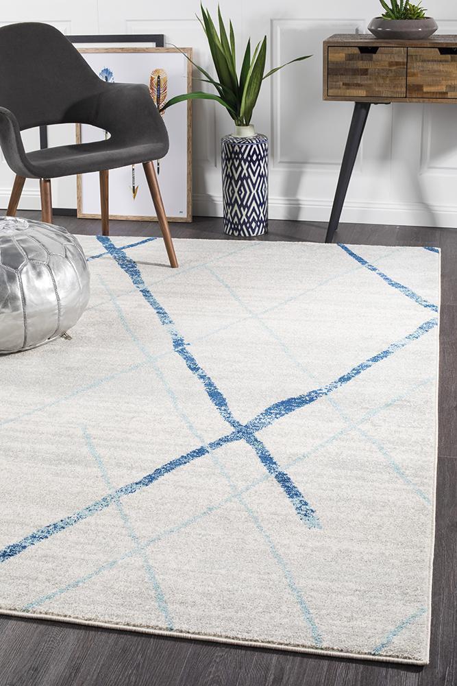 Oasis Noah White Blue Contemporary Rug