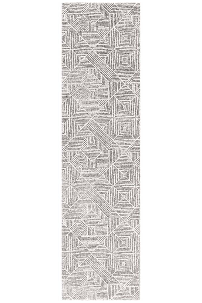 Oasis Kenza Contemporary Silver Runner Rug