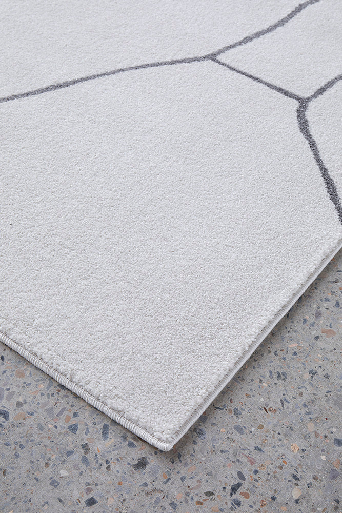 Amy White Grey Rug