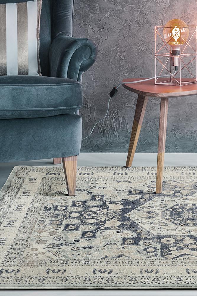 Esquire Brushed Traditional Blue Rug