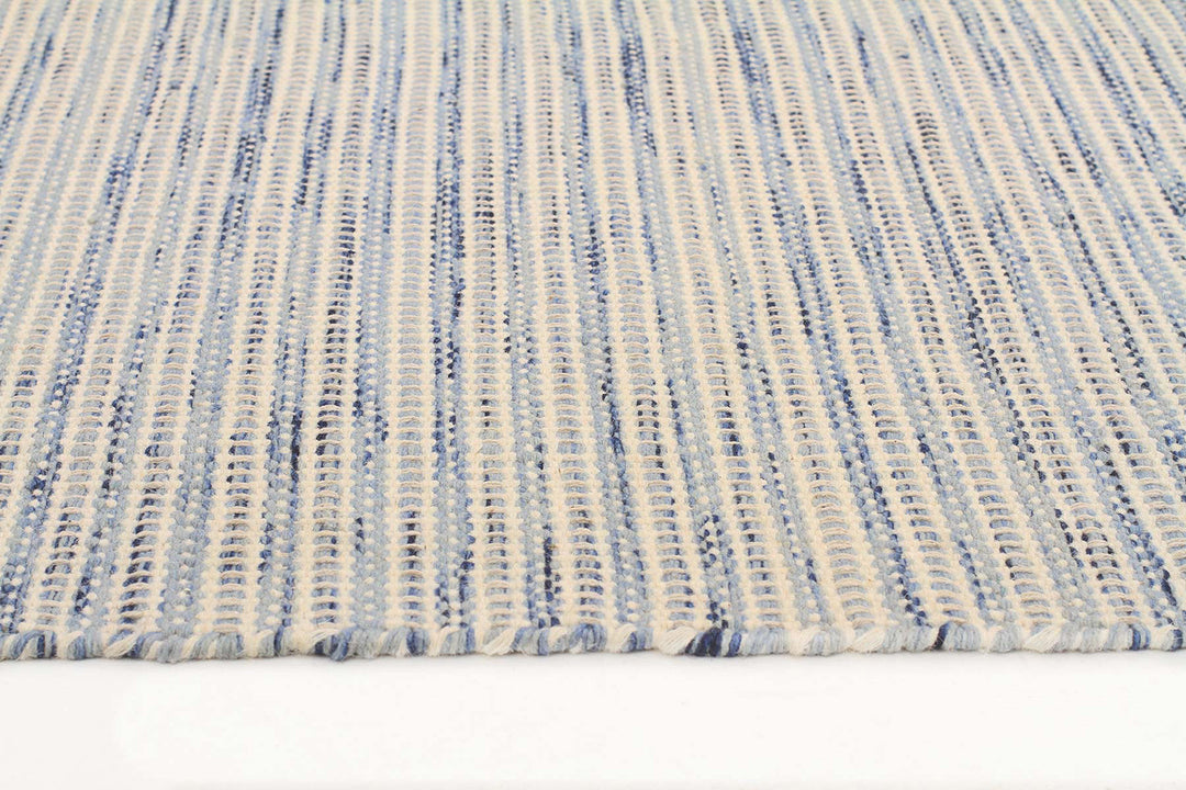 Madras Blue Flat Weave Rug