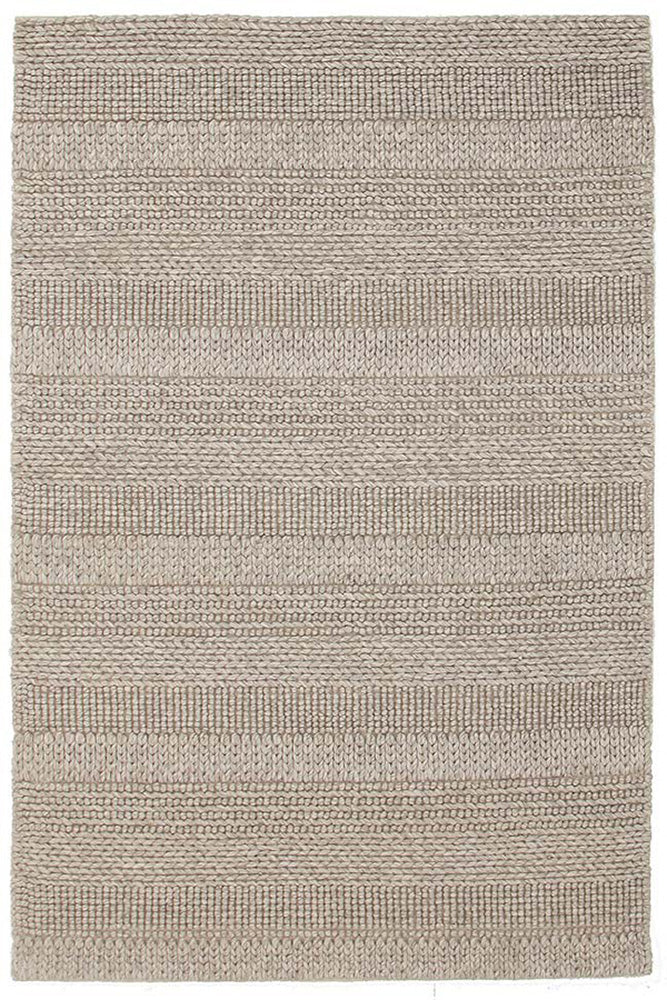 Hand Braied Grey Felted Wool Rug