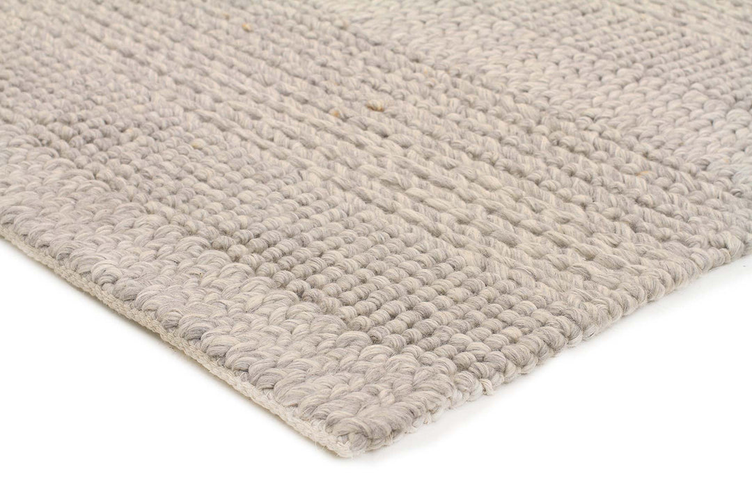 Hand Braied Grey Felted Wool Rug