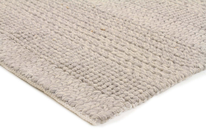 Hand Braied Grey Felted Wool Rug