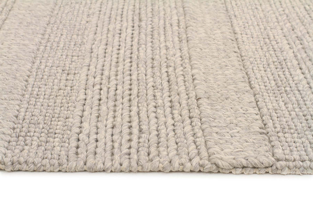 Hand Braied Grey Felted Wool Rug