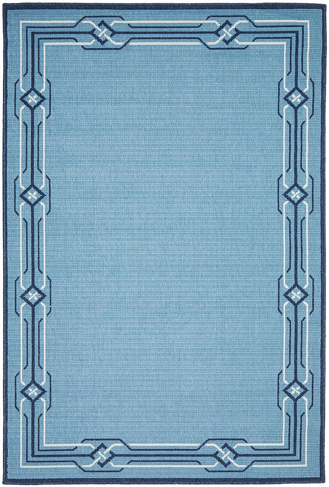 Seaside Border Blue Rug