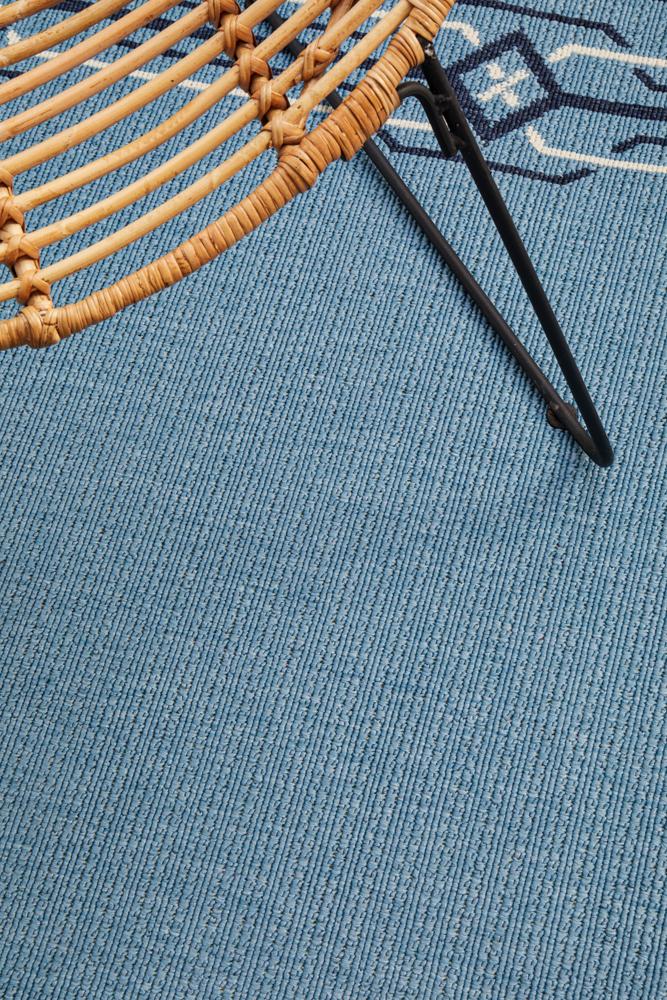 Seaside Border Blue Rug