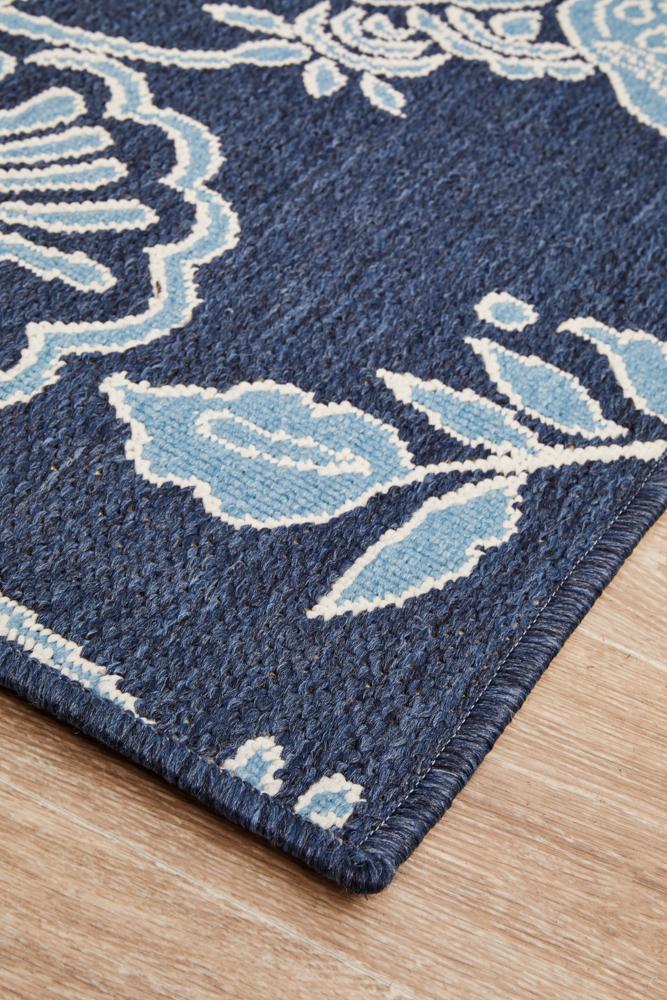 Hummingbird Navy Rug