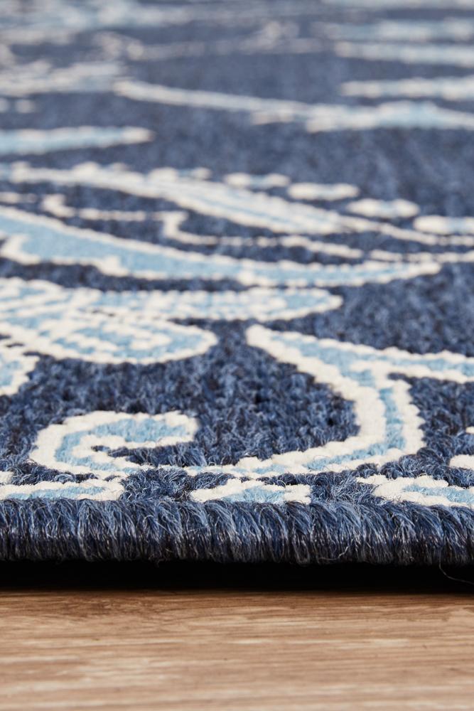 Hummingbird Navy Rug