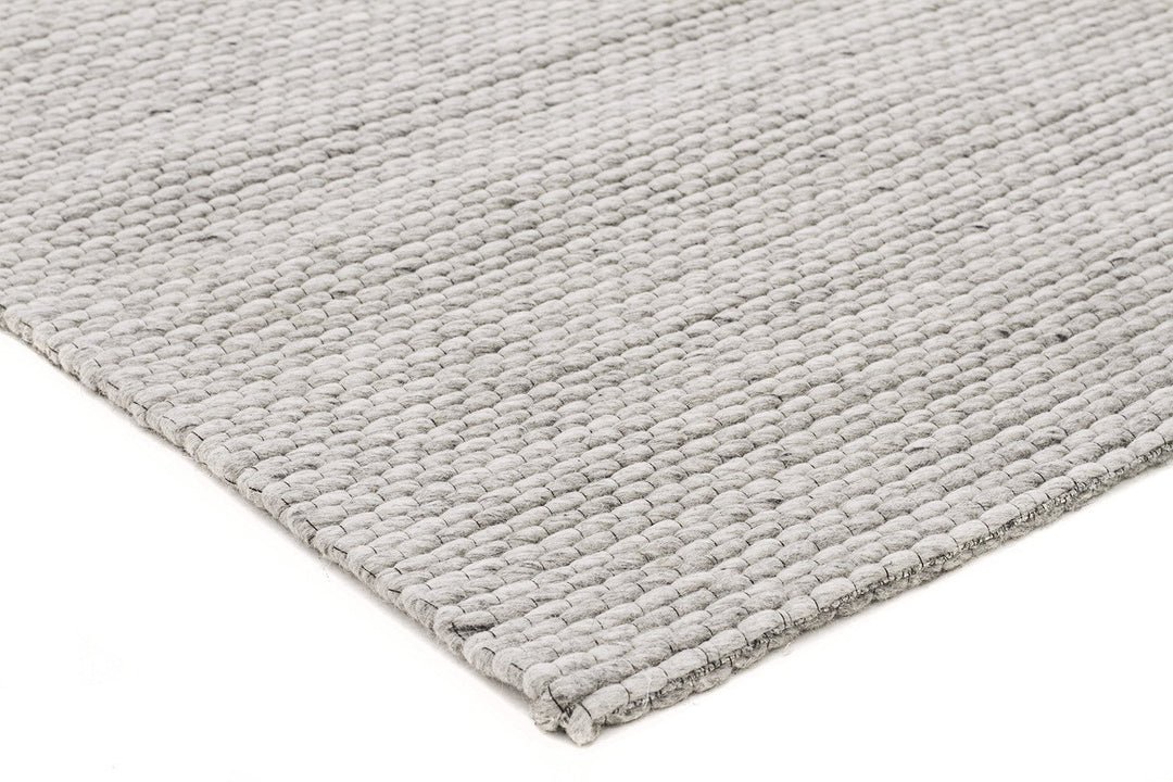 Oskar Felted Wool Striped Rug Grey