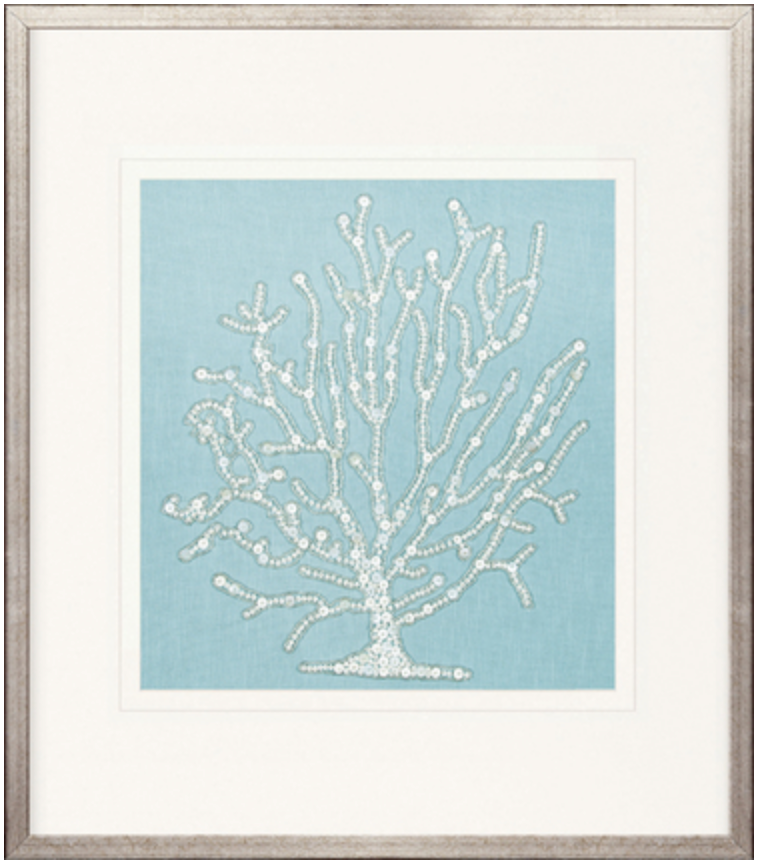 Coral Motif Iii Pale Blue