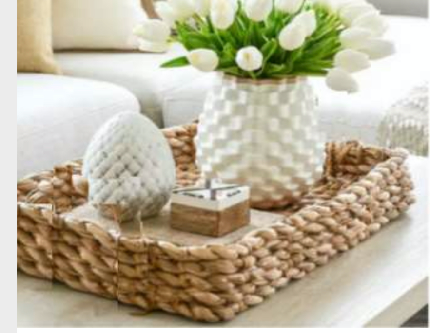 Water Hyacinth Rattan Tray Rectangle