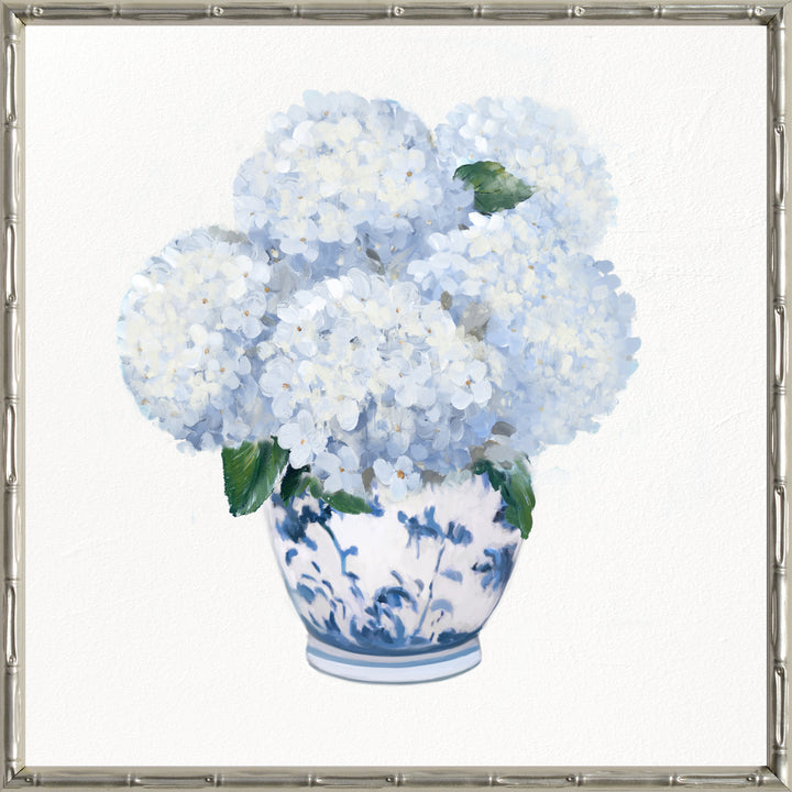 Hydrangea Bouquet 1 Small Canvas In Bamboo Champagne Frame