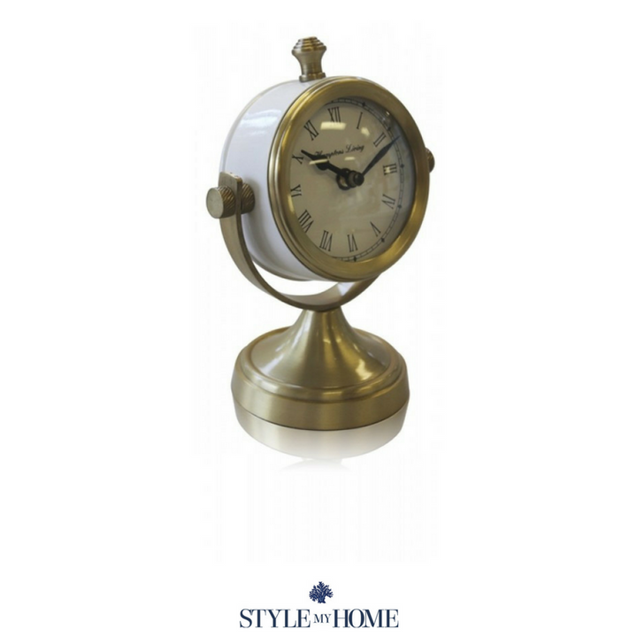 Hampton Living Clock On Stand - Gold Or Silver